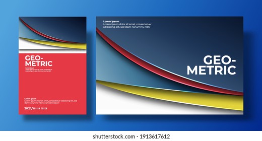 Abstract colorful background cover with gradient color and shadow. can be used for background, flyer, annual report, book cover, identity, placard. blue, red, yellow, white poster template