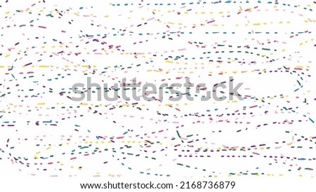 Similar – Colorful paper clips on a black board surface