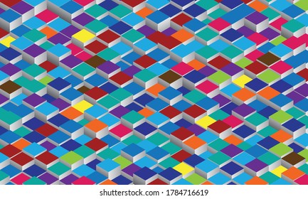 fundo colorido abstrato com cubos