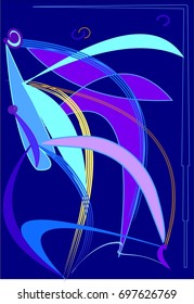 -abstract colorful background, curved shapes, purple light blue