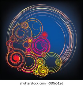 abstract colorful background with curves