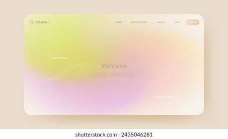 Abstract colorful background design. aesthetic website landing page or banner template modern style vector illustration