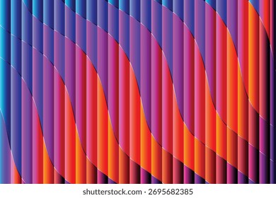 Abstract colorful background design with rainbow stripes and wave lines for vector illustration texture wallpaper