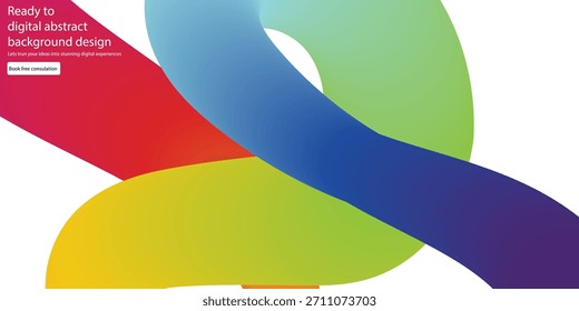 Abstract colorful background design with smooth gradients and playful composition