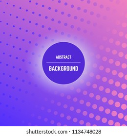 Abstract colorful background with dots, halftone effect and circle in center. Vector illustration.
