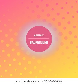Abstract colorful background with dots, halftone effect and circle in center. Vector illustration.
