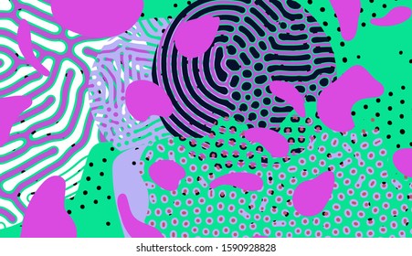 Abstract colorful background with dotted texure and geometric pattern. Poster template for Summer party.