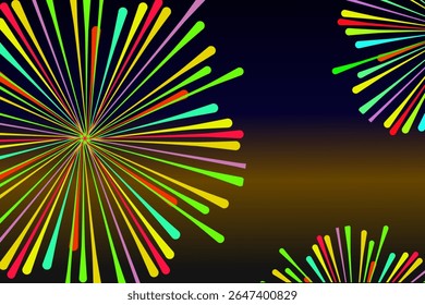 abstract colorful background with fireworks explosion in the night sky