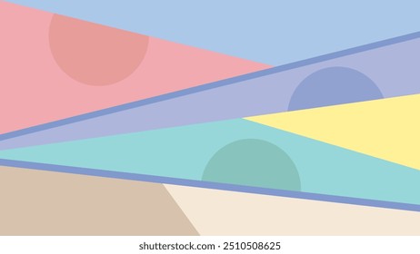 ABSTRACT COLORFUL BACKGROUND FLAT PASTEL COLOR WITH GEOMETRIC DESIGN VECTOR TEMPLATE FOR WALLPAPER, COVER DESIGN, HOMEPAGE DESIGN