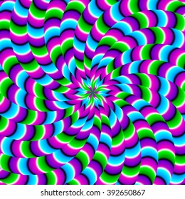 Abstract colorful  background with flower (optical illusion of movement)