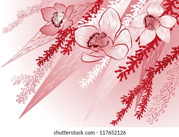 Abstract colorful background with flowers