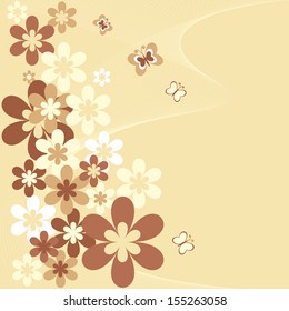 Abstract colorful background  with  flowers