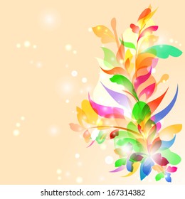 Abstract colorful background with flowers 
