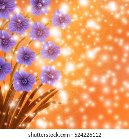 Abstract colorful background with flowers