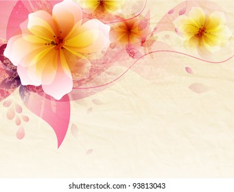 Abstract colorful background with flowers