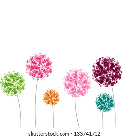 Abstract colorful background with flowers. Vector illustration