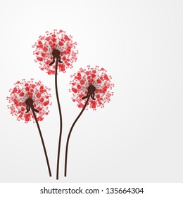 Abstract colorful background with flowers. Vector illustration