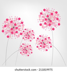 Abstract Colorful Background with Flowers. Vector Illustration. EPS10
