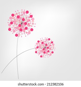 Abstract Colorful Background with Flowers. Vector Illustration. EPS10