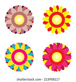 Abstract Colorful Background with Flowers. Vector Illustration. EPS10