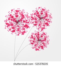 Abstractas fondo colorido con flores. Ilustración vectorial