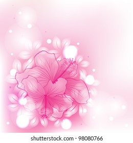 Abstract colorful background with flowers. Vector illustration