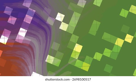 Fundo colorido abstrato com formas fluindo e animação de mosaico quadrado geométrico, Abstracts Twirl Blink Square, Imagem royalty Stock.