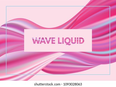 Abstract Colorful Background with Fluid Shapes. Vector Waves made Using Gradient Mesh. Movement. Modern Template with Wavy Liquid and 3D Effect. Pink Flow Abstraction for Your Creative Design.
