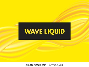 Abstract Colorful Background with Fluid Shapes. Vector Waves made Using Gradient Mesh. Movement. Modern Template with Wavy Liquid and 3D Effect. Gold Flow Abstraction for Your Creative Design.