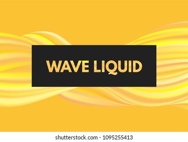 Abstract Colorful Background with Fluid Shapes. Vector Waves made Using Gradient Mesh. Movement. Modern Template with Wavy Liquid and 3D Effect. Gold Flow Abstraction for Your Creative Design.