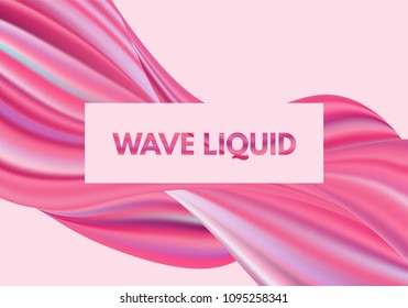 Abstract Colorful Background with Fluid Shapes. Vector Waves made Using Gradient Mesh. Movement. Modern Template with Wavy Liquid and 3D Effect. Pink Flow Abstraction for Your Creative Design.