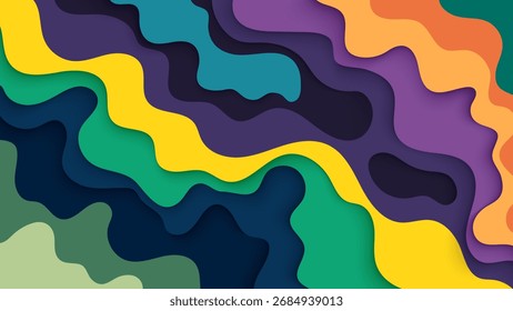 Abstract colorful background with fluid and wavy pattern design