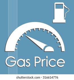 Abstract colorful background with gas pump and gas price counter