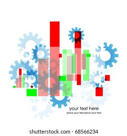 abstract colorful background with gears vector