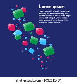 Abstract colorful background with geometric elements. 3d vector illustration