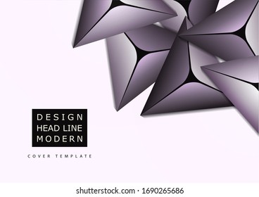 Abstract colorful background with geometric elements. Flying pyramids, triangles. Minimal cover design. Template for your corporate design. Vector illustration