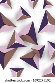 Abstract colorful background with geometric elements. Flying pyramids, triangles. Minimal cover design. Template for your corporate design. Vector illustration