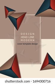 Abstract colorful background with geometric elements. Pyramids, triangles, frame for text. Minimal cover design. Template for your corporate design. Vector illustration