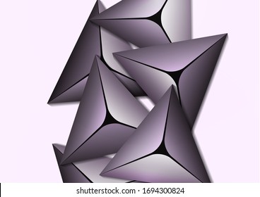 Abstract colorful background with geometric elements. Flying pyramids, triangles. Minimal cover design. Template for your corporate design. Vector illustration