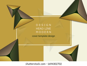 Abstract colorful background with geometric elements. Pyramids, triangles, frame for text. Minimal cover design. Template for your corporate design. Vector illustration