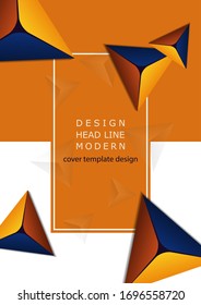 Abstract colorful background with geometric elements. Pyramids, triangles, frame for text. Minimal cover design. Template for your corporate design. Vector illustration