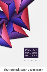 Abstract colorful background with geometric elements. Flying pyramids, triangles. Minimal cover design. Template for your corporate design. Vector illustration