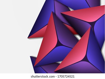 Abstract colorful background with geometric elements. Flying pyramids, triangles. Minimal cover design. Template for your corporate design. Vector illustration