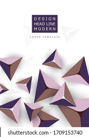 Fondo colorido abstracto con elementos geométricos. Pirámides voladoras, triángulos. Diseño de cubierta mínima. Plantilla para el diseño corporativo. Ilustración del vector