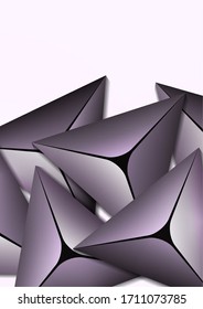 Abstract colorful background with geometric elements. Flying pyramids, triangles. Minimal cover design. Template for your corporate design. Vector illustration