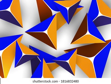 Abstract colorful background with geometric elements. Pyramids, triangles. Minimal cover design. Template for your corporate design. Vector illustration