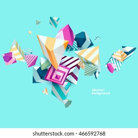 Abstract Colorful Background With Geometric Elements