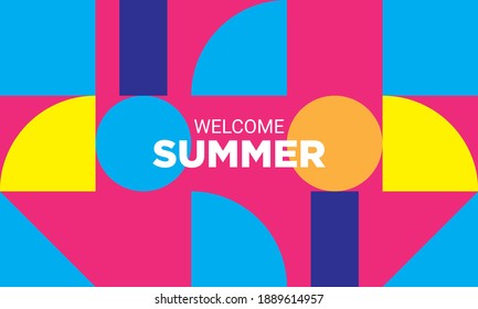 Abstract colorful background with geometric shape. Modern concept for summer collection.