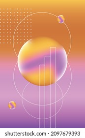 Abstract colorful background with geometric shapes memphis style, gradient, banner, poster, wallpaper, cover