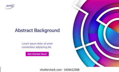 Abstract Colorful Background. Geometric Vector Illustration. Aspect Ratio 16:9. EPS 10 Format.